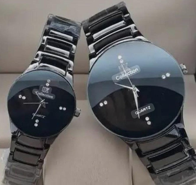 Elegant Black Dial Couple Watch Set – MK Collection